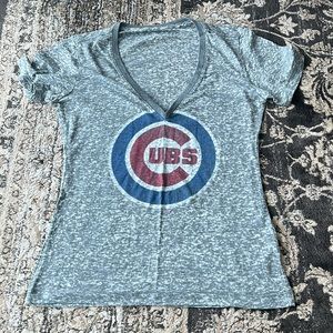 Nike size medium grey burn out deep V Chicago Cubs tee